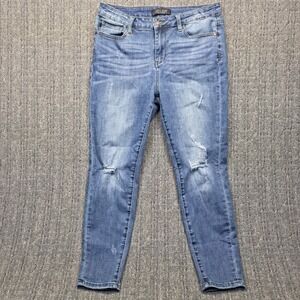 Judy Blue High Waist Skinny Jeans Size 32 Distressed Stretch Denim Pants JB8271